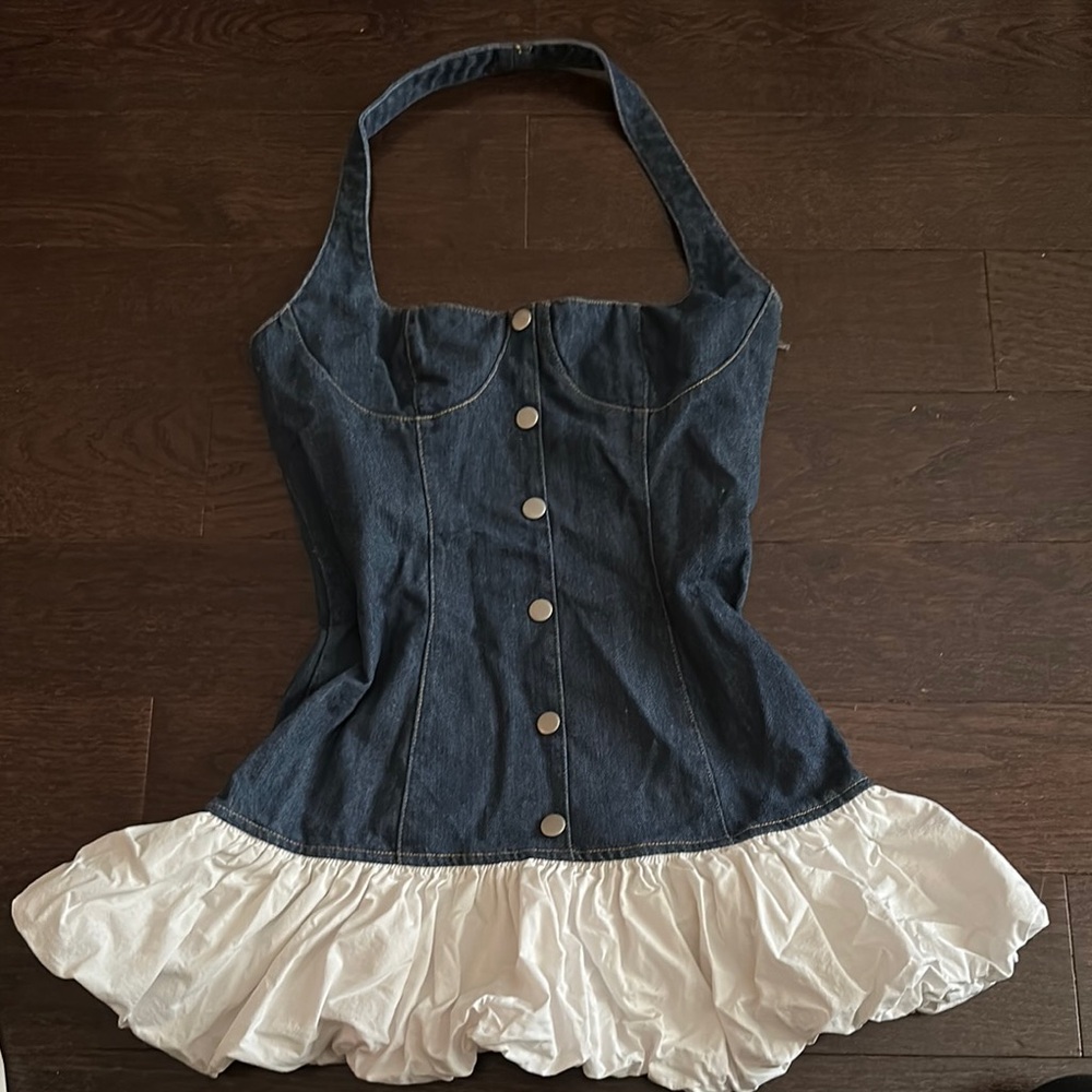 Peppermayo Blue and White Kids Casual Dress